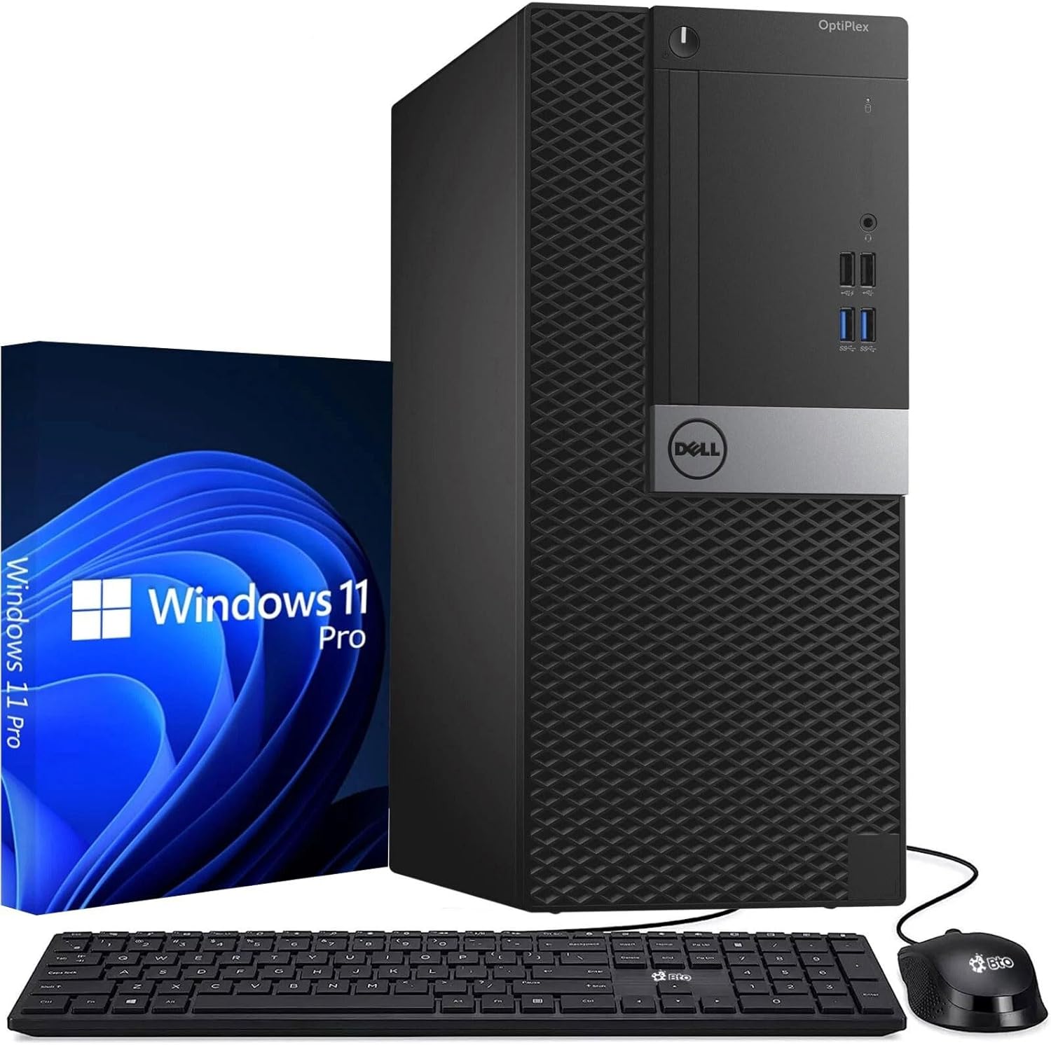 Dell Tower Desktop PC – Intel Core i5-6500 6th Gen Processor – 16GB DDR4 RAM – 256GB SSD – Keyboard & Mouse – Wi-Fi – Office, Home, Business Desktop
